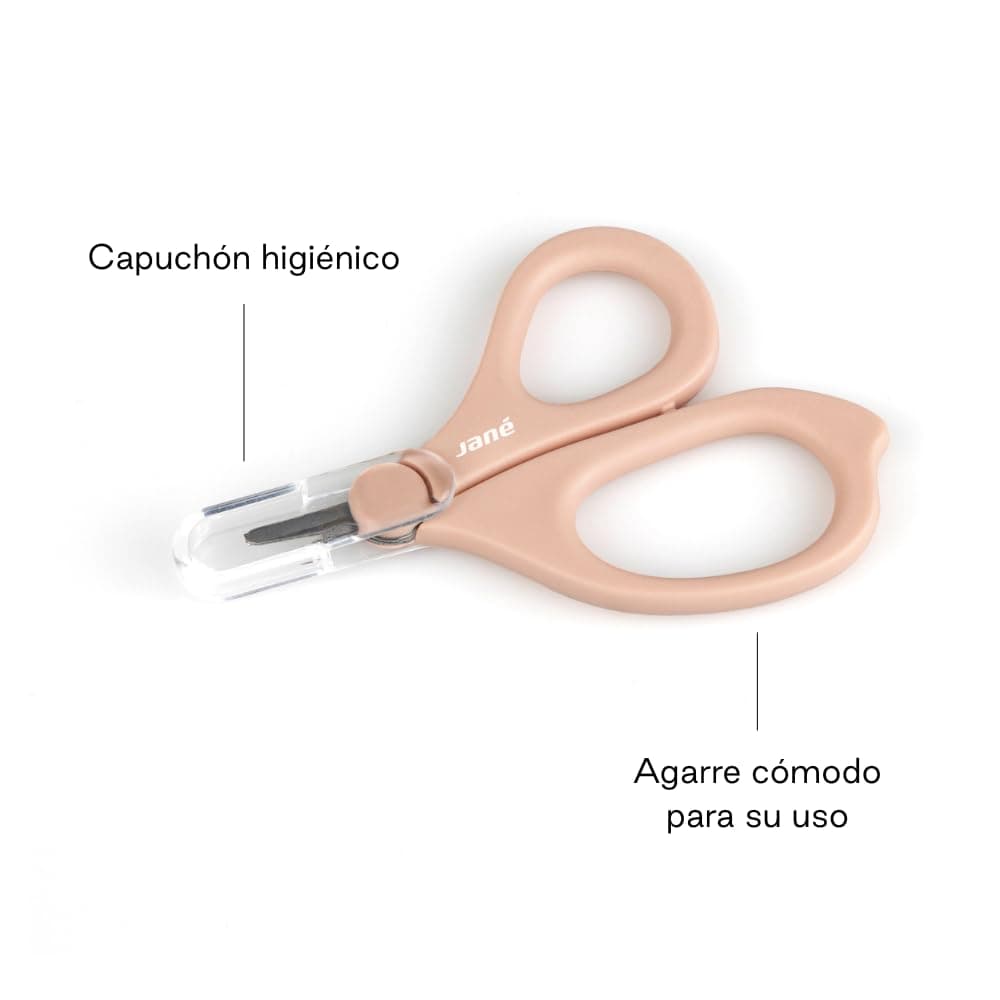 Jané Tijeras Cortauñas para Bebé y Recién Nacido, Punta Redondeada y Hoja Corta, Acero Inoxidable, Ergonómico, con Capuchón de Seguridad, Rosa — view 3