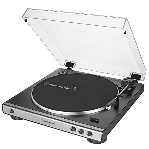 Audio-Technica AT-LP60X-GM Fully Automatic Belt-Drive Stereo Turntable, Gunmetal/Black, Hi-Fidelity, Plays 33-1/3 and 45 RPM Vinyl Records, Dust Cover, Anti-Resonance, Die-Cast Aluminum Platter
