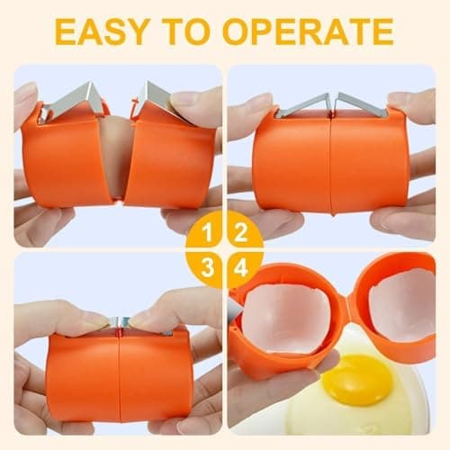 Egg Shell Opener, Egg Separator Egg Cracker Egg Peeler for Raw Eggs, Hard Boiled Egg Peeler Tool for Cutting Eggs,Quickly Cutting Off Eggs Breaker Kitchen Gadgets for Cooking Bakery — view 5