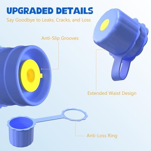 5 Gallon Water Jug Cap, Silicone Reusable Cap for 2/3/4/5 Gal Bottles Leak-Proof Replacement Bottle Lids for 55mm & 60mm Bottle Tops Dishwasher Safe & BPA-Free (Dark Blue, 3 Packs) — view 2