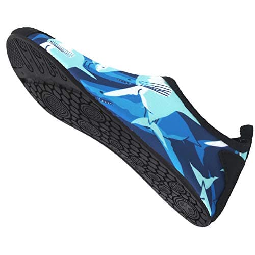 JIASUQI Kids Lightweight Water Skin Walking Shoes Aqua Socks for Pool Swim Surf Water Aerobics Shark, 13-13.5 M US Little Kid — view 3