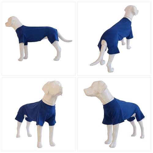 ADKLHX Dog Full Bodysuit – Stretchy Yoga Fabric 4-Leg Dog Pajamas, Breathable & Lightweight Dog Onesie for Indoor & Outdoor, Shedding Control & Travel Wear Royal Blue 2XL — view 6