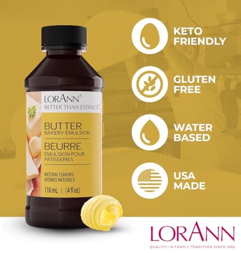 LorAnn Butter Bakery Emulsion, 4 oz - Intense Butter Flavor Extract for Baking, Cookies, Frosting, Ice Cream, Popcorn, Smoothies and Beverage - Vegan, Gluten, Sugar, and Nut Free — view 4