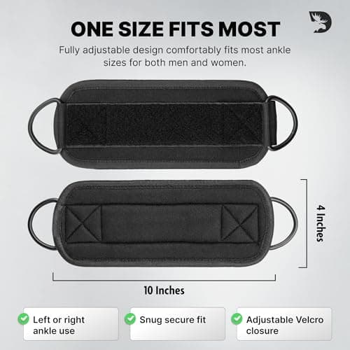 DMoose Ankle Straps for Cable Machines for Kickbacks, Glute Workouts, Leg Extensions, Curls, and Hip Abductors for Men and Women, Adjustable Ankle Strap with Double D-Rings and Neoprene Support — view 6