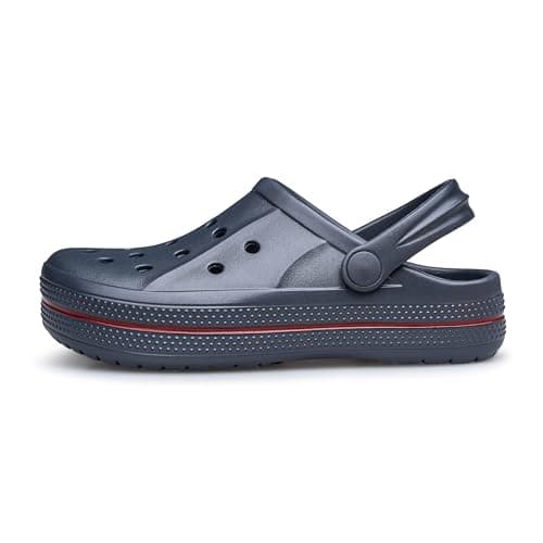 DDFOX Kid's Garden Clogs Cute Slides Sandals Beach Slipper Indoor Outdoor-Friendly Comfy Lightweight Dark Blue — view 3