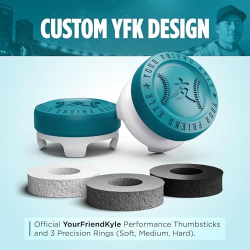 KontrolFreek YourFriendKyle (YFK) Precision Sports Baseball Kit | for PlayStation 4 (PS4), PlayStation 5 (PS5) Controller | Blue and White — view 2