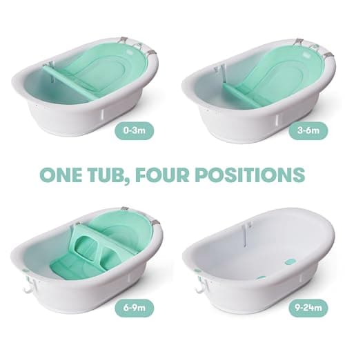 Frida Baby 4-in-1 Grow-with-Me Baby Bathtub, Baby Tub for Newborns to Toddler with Removable Bath Seat & Backrest for Bath Support in Tub — view 5
