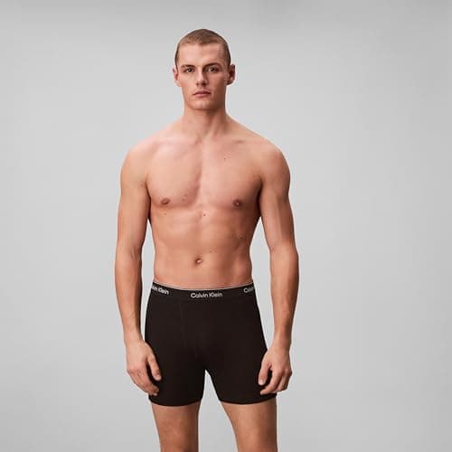 Calvin Klein Men's Cotton Classics 3-pack Boxer Brief, 3 Black, Medium