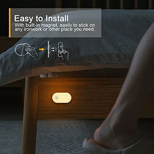Lyridz Rechargeable Battery Night Light with Motion Sensor, Stick on Anywhere, 1-20LM Dimmable LED Nightlights for the Bedroom, Bathroom, Living Room, Kitchen, Stairs, Hallway, 4-Pack — view 6