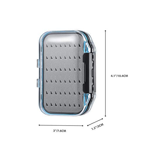 Gonex Fly Boxes for Fly Fishing Jig Boxes Two-Sided Waterproof Lightweight Fly Fishing Box Easy Grip Transparent Lid Fly Fishing Lures Box, 4.1"x 3.0"x 1.2", Grey — view 2