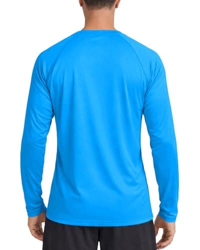 Boladeci Mens Fishing Shirts Long Sleeve Swim Tops UPF 50+ UV Protection SPF Sun Shirts Sunscreen Clothing Summer Rash Guard T-Shirts Azure Blue XS — view 5
