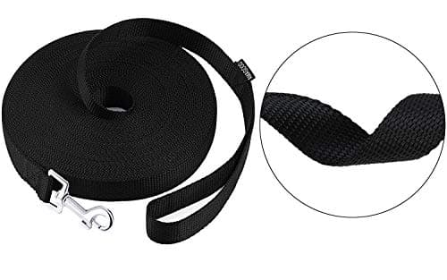 AMAGOOD Dog/Puppy Obedience Recall Training Agility Lead-15 ft 20 ft 30 ft 50 ft Long Leash-for Dog Training,Tie Out,Play,Safety,Camping (15 feet, Black) — view 2