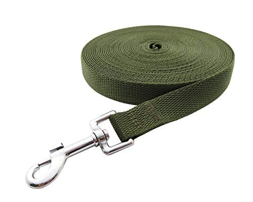 Nylon Training Dog Leash for Small Medium Large Dogs, 15ft 20ft 30ft 50ft Long Leash Dog/Puppy Lead for Obedience Recall Training, Camping (20ft, Green) — view 2