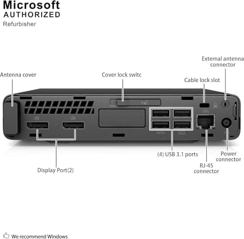 HP ProDesk 600 G3 Mini PC Desktop Computer, Intel Core i5-6500 (Quad Core) 8GB RAM 256GB PCIe Solid State Drive USB-C, Keyboard & Mouse, WiFi, BT, Windows 11 (Renewed) — view 4