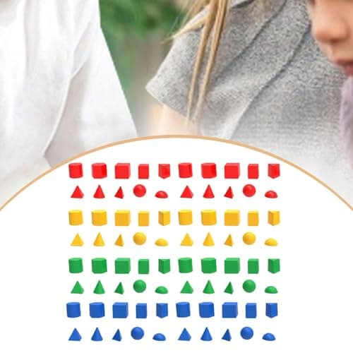 JunZheHub 80Pcs 3D Shape Geometric Solids Math Manipulatives for Preschool Elementary — view 5