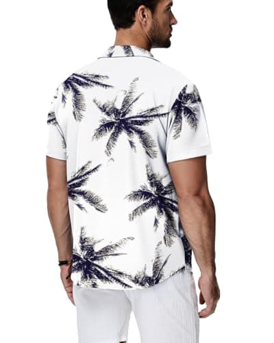 HMIYA Mens Shirts Hawaiian Short Sleeve Button Up Shirt Men Beach Vacation Casual Summer Chemise Homme — view 3