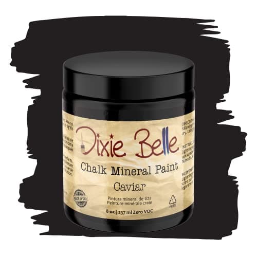 Dixie Belle Paint Company Chalk Finish Furniture Paint - Caviar (8oz) - Matte Black Chic Chalk Mineral DIY Furniture Paint
