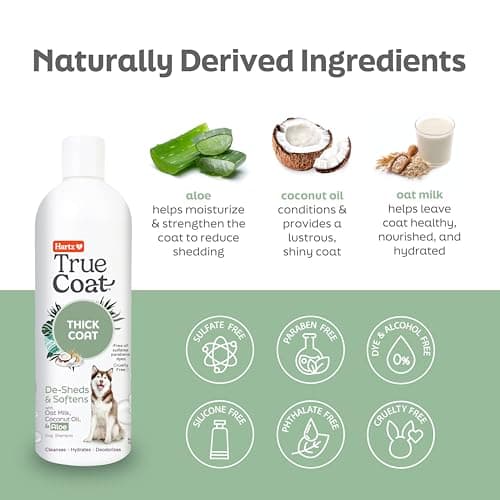 True Coat Thick Coat Dog Shampoo, 5 in 1 De‑Sheds & Softens with Oat Milk, Coconut Oil & Aloe, 16 oz — view 3