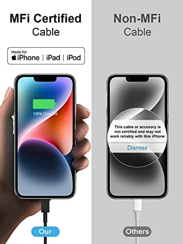 10FT iPhone 14 13 12 Charger Fast Charging 20W PD USB C Wall Charger with 10FT Fast Charging Cable Compatible iPhone 14/13/12/11/Pro/Pro Max/Mini/Xs Max/XR/X, iPad - Black — view 5