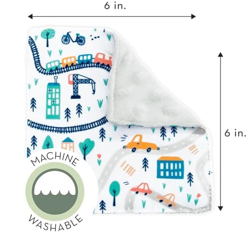 S&T INC. Aura Crinkle Squares Baby Toys, 6 Inch x 6 Inch, City Dots, 2 Pack — view 4