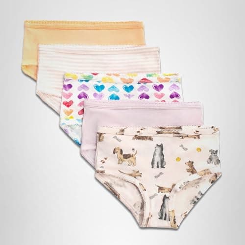 Burt's Bees Baby Girls' Organic Cotton Brief Underwear, 5-Pack — view 10
