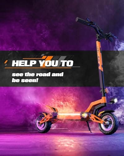 Electric Scooter for Adults, 3200W Dual Motors Up to 45 MPH, Max 40 Mile Range, Fast Adult Electric Scooter with 10" Off-Road Tire, Dual Suspension& Braking, Foldable E Scooter for Commuting — view 5