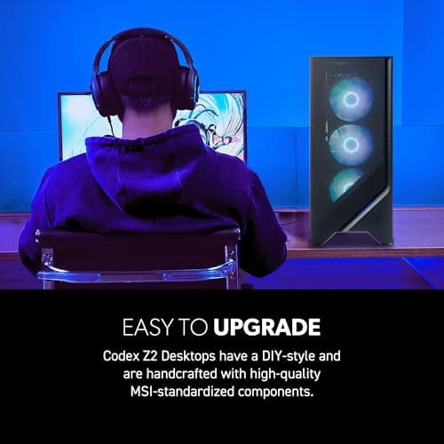 msi Codex Z2 Gaming Desktop: AMD Ryzen R7-8700F, NVIDIA GeForce RTX 5060Ti, 16GB DDR5, 1TB M.2 NVMe SSD, USB Type-C, VR-Ready, Windows 11 Home: A8NVM-671US — view 5