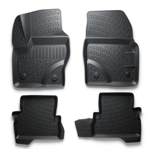 RizLiner Ford Escape 2013-2019 & C-MAX 2013-2018 Floor Mats 3D Custom Fit Rubber Car Mats Laser Measured Floor Liners All Weather 1st & 2nd Row Heavy Duty Waterproof Non-Slip TPE (Front & Rear)