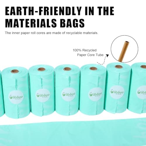 USBOO Scented Disposable Diaper Bags, 8 Rolls / 120 Bags, Blue — view 5