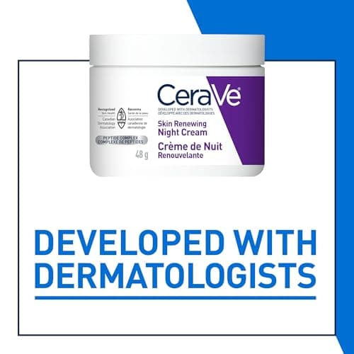 CeraVe Night Cream for Face, Skin Renewing Moisturizer for Men & Women With Hyaluronic Acid, Niacinamide, Bio Peptides & Ceramides. Fragrance Free, Non-comedogenic, Suitable for Sensitive Skin — view 4