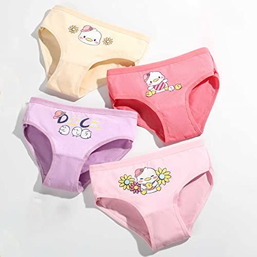 JackLoveBriefs Girls Soft Cotton Underwear with 12 Packs Panties Assorted Briefs（5-7T） Red