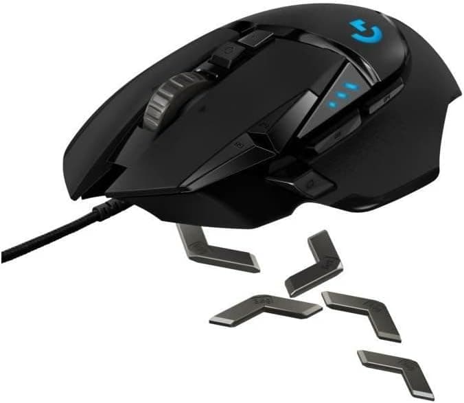 Logitech G502 HERO High Performance Wired Gaming Mouse, HERO 25K Sensor, 25,600 DPI, RGB, Adjustable Weights, 11 Programmable Buttons, On-Board Memory, PC/Mac - Black — view 2