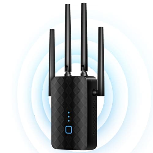 WiFi Extender Signal Booster, Dual Band 5.8GHz & 2.4GHz, WiFi Booster Covers Up to 10200 Sq.ft, Easy Setup w/Ethernet Port Wireless Repeater for Home