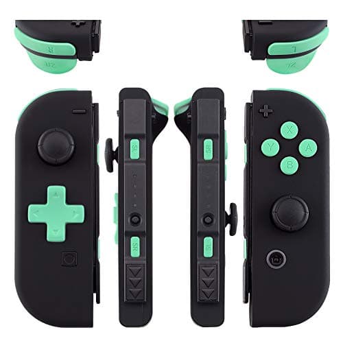Mint Green D-pad ABXY Keys SR SL L R ZR ZL Trigger Buttons Springs, Replacement Full Set Buttons Fix Kits for Nintendo Switch & Switch OLED Joycon (D-pad ONLY Fits for eXtremeRate Joycon D-pad Shell) — view 2