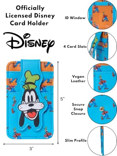 Disney Goofy Card Holder Women Blue Orange Slim Wallet — view 3
