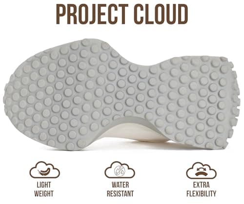Project Cloud Kid Shoes for Girls - Girls Sneakers with Breathable Upper, Lightweight Design, Memory Foam Insole & Non-Slip Outsole (Lecco_K,WHITCOMBO,4) — view 4
