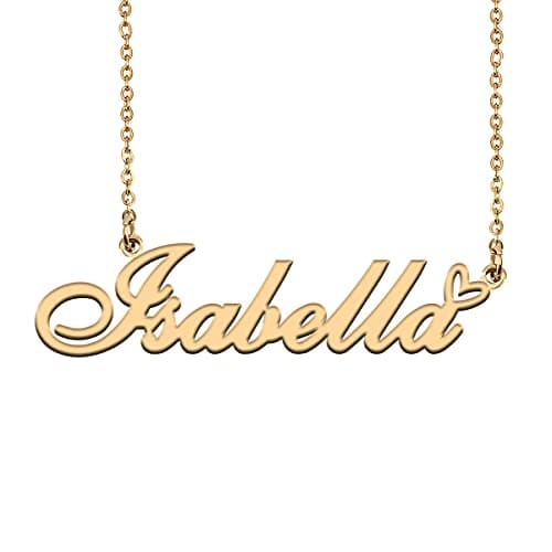 HUAN XUN Isabella Necklace for Women Stainless Steel Gold Heart Pendant