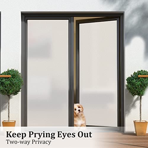 Coavas Window Films for Privacy Window Film Frosted Static Cling Non Adhesive Vinyl Sticker Sun Heat Blocking Window Coverings for Bathroom Home Office Door 17.5x78.7 Inch,44.5x200cm, Pure Frosted — view 3