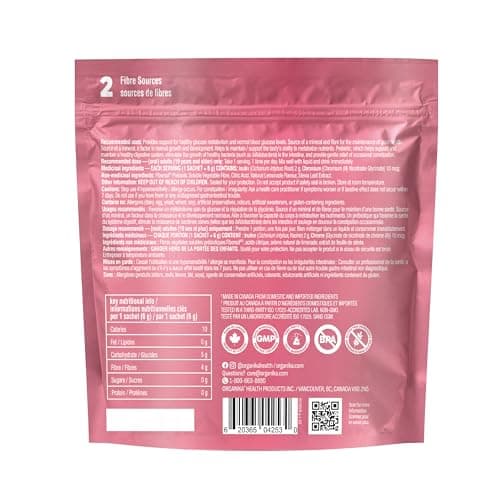 Organika Canadian-Made Belli Bliss Fibre + Glucose | High Fibre Blend, Chromium for Glucose-Balancing | Supports Digestive Health, Constipation Relief, Weight Control - Lemonade, 30 x 6g sachets — view 4