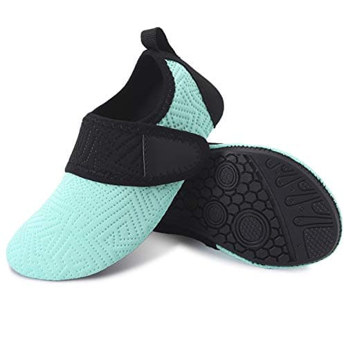 JIASUQI Boys and Girls Slip On Beach Water Shoes Aqua Socks for Swim Sand Pool Easygreen, 2.5-3 M US Little Kid — view 5