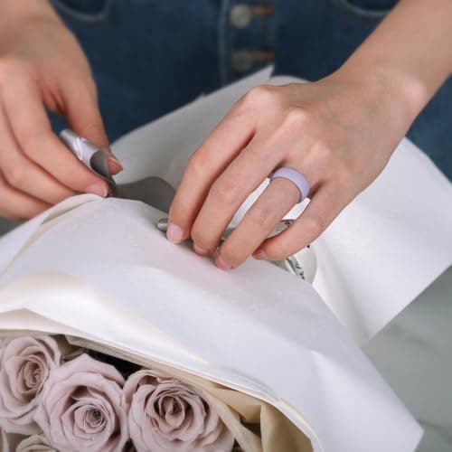 Egnaro 4/5/8 Variety Multipack Ergonomic Breathable Bridal Rings Sets, 6mm Wide - 2mm Thick Rubber Wedding bands women, silicone Rings for her with Half Size — view 3