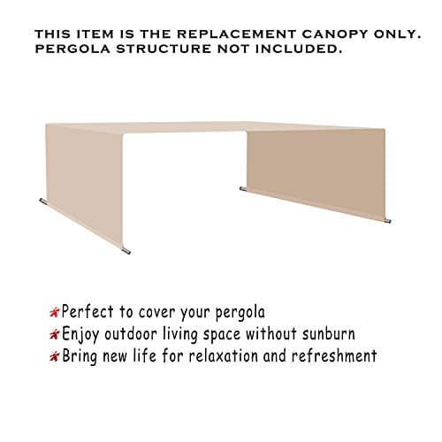 Alion Home Waterproof Pergola Cover - Universal Replacement Canopy for Pergola (15' x 6.5', Beige) — view 4