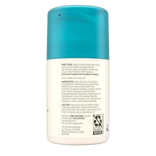 Aveeno Kids Daily Moisture Face Cream with Oat, Vitamin E & B5, Moisturizing Cream for Kids’ Sensitive Facial Skin, Strengthen Skin’s Moisture Barrier, Ultra-Hydrating, Non-Greasy, Travel Size, 1.5 oz — view 9