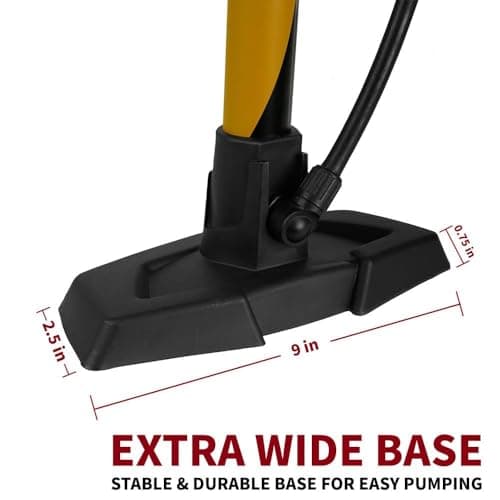 BV Bike Pump out of durable Steel - Bicycle pump 160 PSI high Pressure, Bike Tire Pump 17/24 inch Smart Valve Head, Schrader bike pump with gauge, Automatically Reversible Presta & Schrader, ball pump — view 2