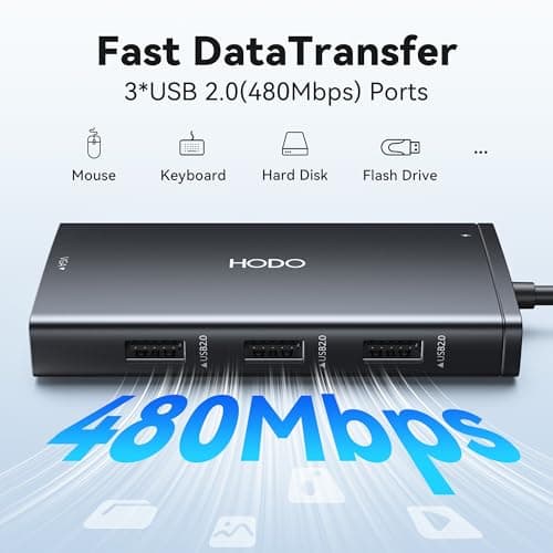 USB C Docking Station Dual Monitor Adapter for Dell HP, Laptop Docking Station 3 Monitors Quadruple Display USB C Hub Dongle to 4K HDMI+DisplayPort+VGA,3 USB2.0,100W PD, 8 in 1 Thunderbolt Dock — view 7