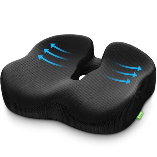 AUVON Ergonomic Donut Pillow Seat Cushion for Hemorrhoid & Tailbone Pain Relief, Thick Memory Foam Chair Cushions with Firm Support for Coccyx, Sciatica, Pressure Sores, Pregnancy, Postpartum Recovery