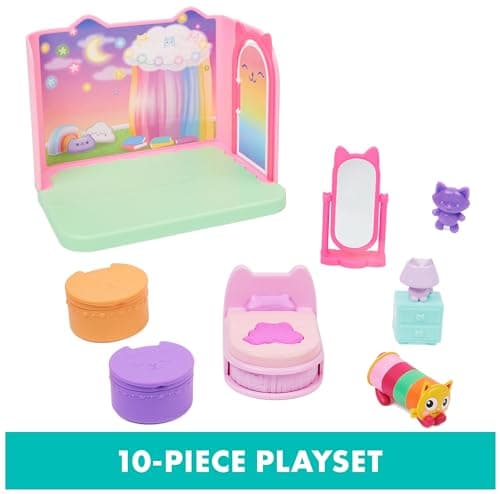 Gabby’s Dollhouse, Sweet Dreams Bedroom with Pillow Cat Figure and 3 Accessories, 3 Furniture and 2 Deliveries, Kids Toys for Ages 3 and up — view 2
