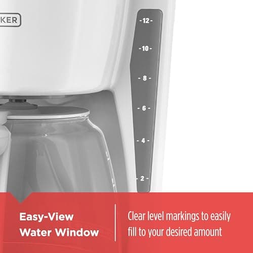 BLACK+DECKER CM1160W-1 CM1160W 12-Cup Programmable Coffeemaker, White/Stainless Steel — view 2