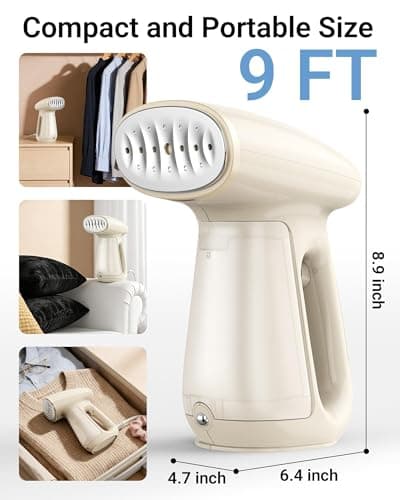 Bear Steamer for Clothes, 1300W Handheld Clothes Steamer,Garment Steamer with 230ml Tank,Fast Heat-up, Auto-Off, Steam Iron for Fabric Wrinkle Remover with Brush — view 4