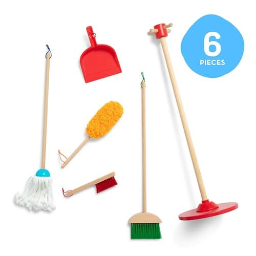 Melissa & Doug Dust Sweep Mop, 6-Pc. Toddler Cleaning Set with Kids Broom & Accessories, Preschool Learning Activities & Kids Toys for Girls & Boys 3+ — view 3